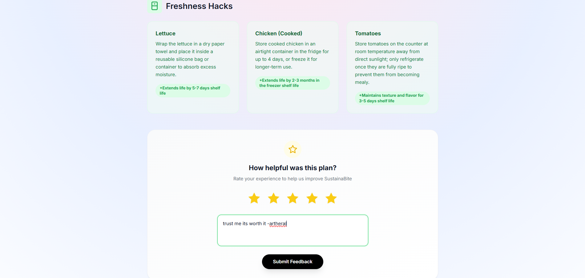 SUSTAINABITE.AI screenshot 9