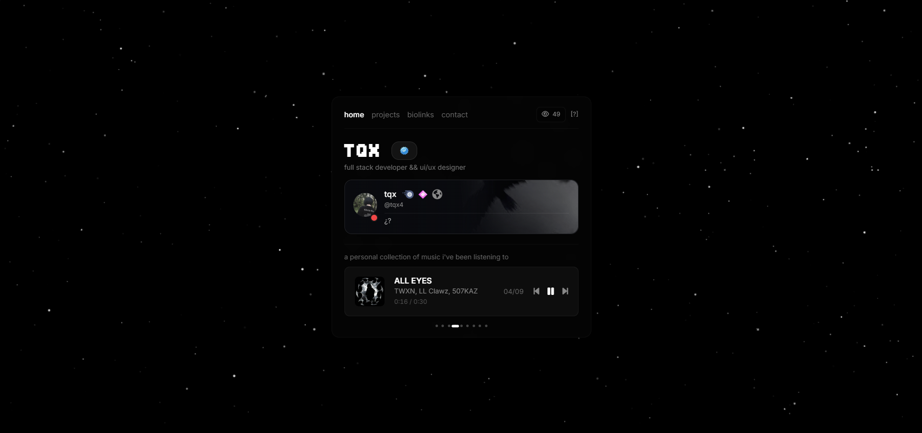 tqx.lol (biolink) screenshot 2