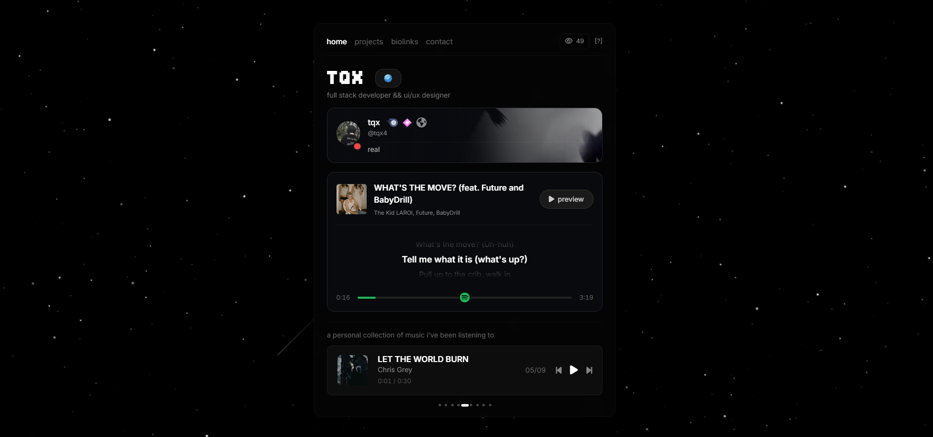 tqx.lol (biolink) screenshot 3