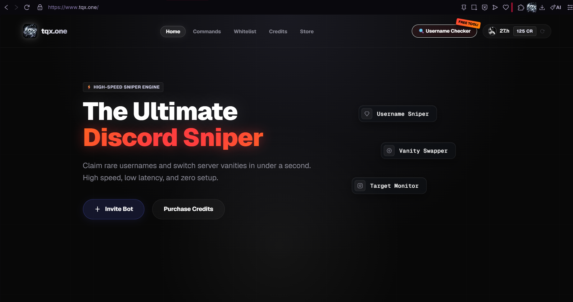 TQX.ONE (THE ULTIMATE DISCORD SNIPER) screenshot 1