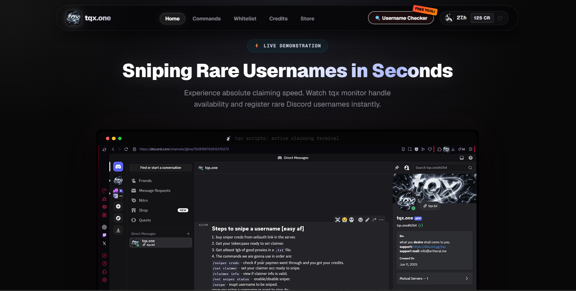 TQX.ONE (THE ULTIMATE DISCORD SNIPER) screenshot 2